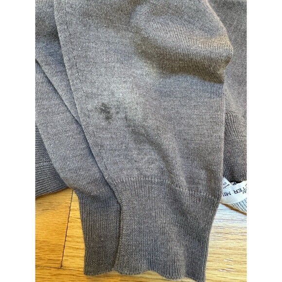 Peter Millar Crown Soft Nappa Trim Mens XL Merino Wool Silk 1/4 Zip Brown Rye - Picture 10 of 10